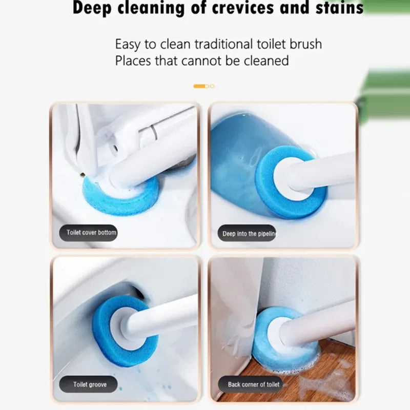 Disposable Toilet Brush with Replaceable Heads Wall-Mounted Holder for Deep Cleaning Hygienic & Easy-to-Use Cleaning Tool