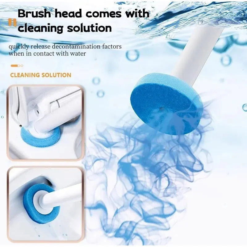Disposable Toilet Brush with Replaceable Heads Wall-Mounted Holder for Deep Cleaning Hygienic & Easy-to-Use Cleaning Tool