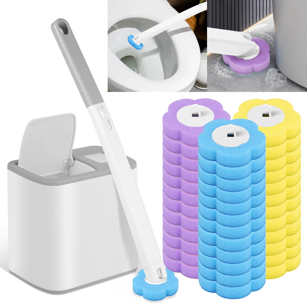 New Toilet Brush Disposable Cleaning Kit Replacement Head Long Handle Auto Lid Opening Restroom Wc Bathroom Tool Accessories