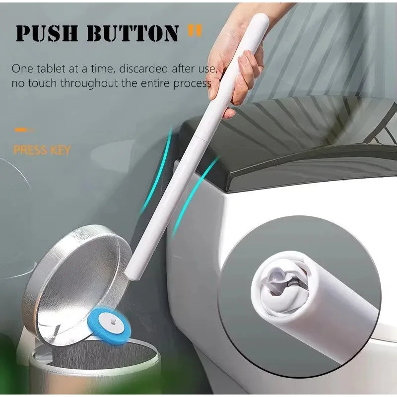 Disposable Toilet Brush with Replaceable Heads Wall-Mounted Holder for Deep Cleaning Hygienic & Easy-to-Use Cleaning Tool